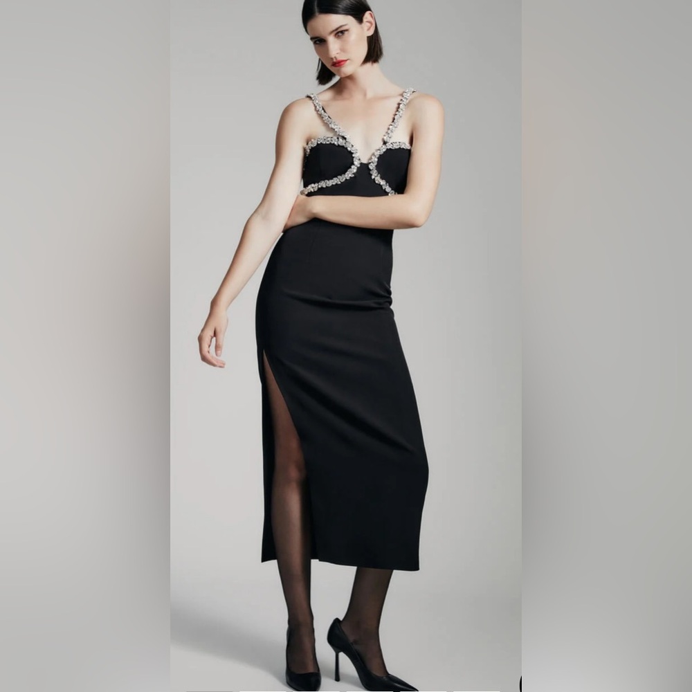 Bardot Amalia Elegant Black Evening Dress